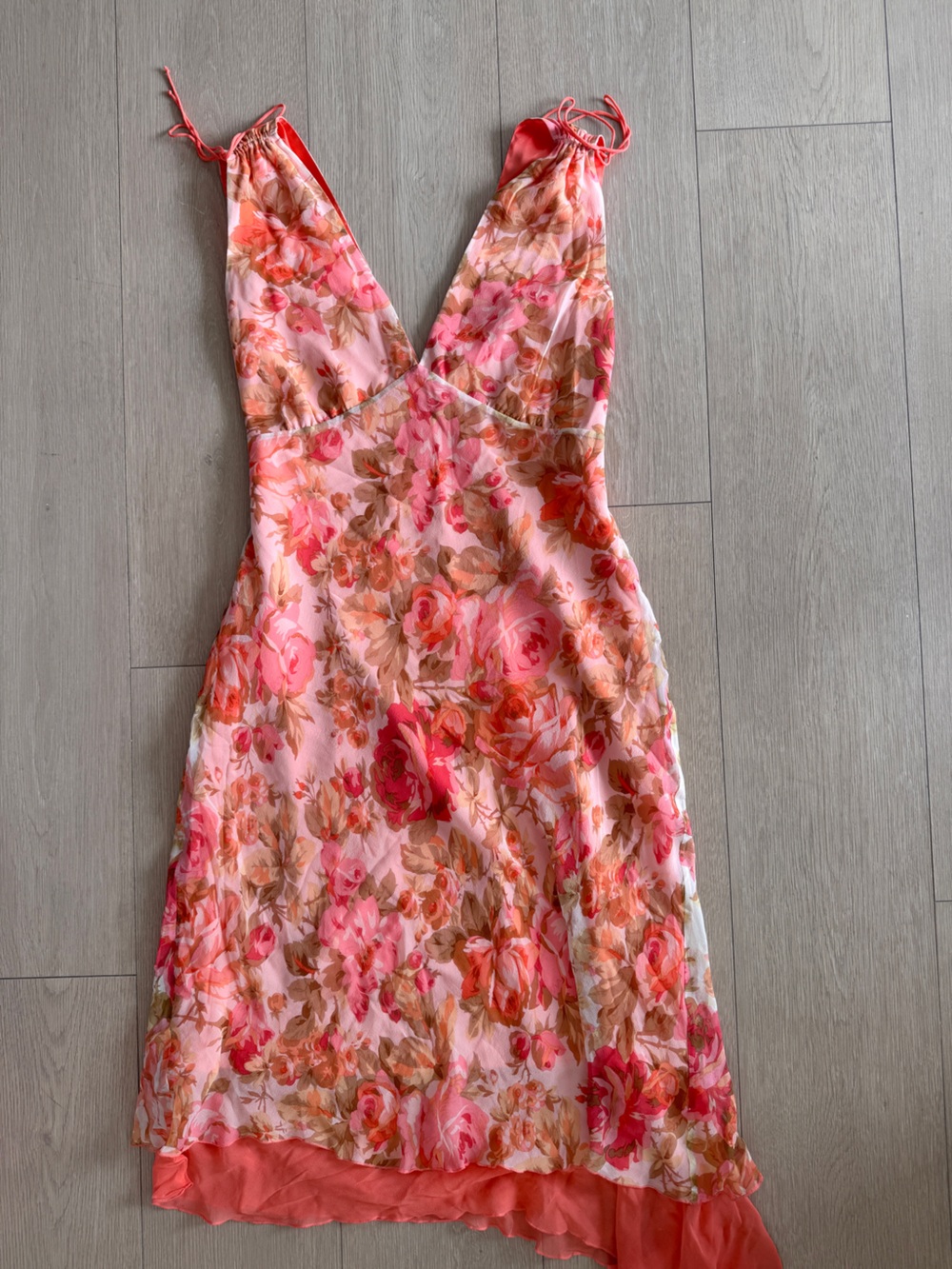 Laundry by Shelli Segal Floral Pink V-Neck Slip Dress